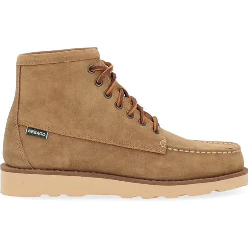 Suede Ankle Boot Zig-Zag Stitching , male, Sizes: 7 UK - Sebago - Modalova