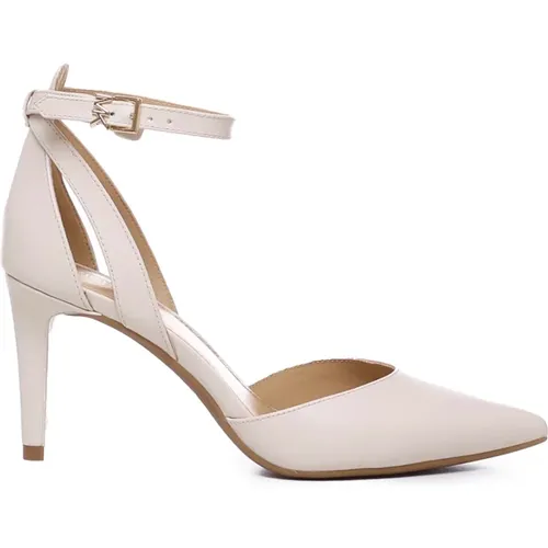 White Leather Heel with Strap , female, Sizes: 6 1/2 UK - Michael Kors - Modalova