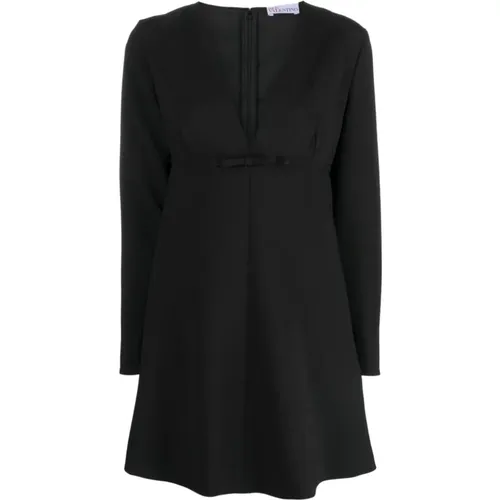 Schwarzes Kurzes Kleid - Neueste Kollektion , Damen, Größe: XS - RED Valentino - Modalova