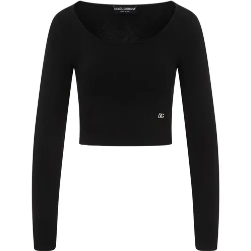 Schwarzer Pullover Damenmode Aw24 - Dolce & Gabbana - Modalova