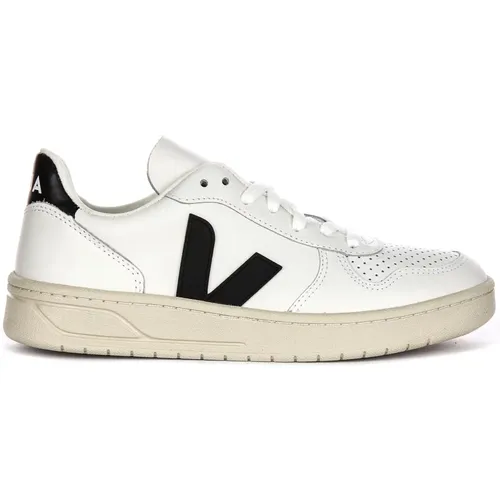 Black Leather Court Trainers Women , female, Sizes: 4 UK, 5 UK, 6 UK, 9 UK, 3 UK, 7 UK - Veja - Modalova