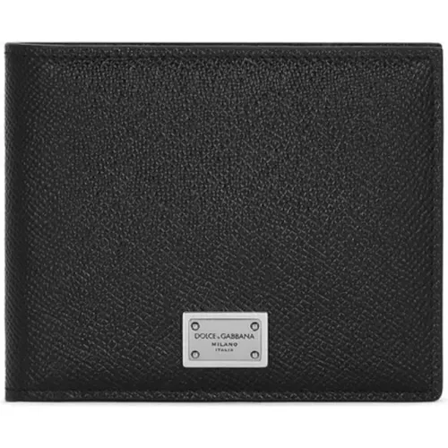 Leather Billfold Wallet , male, Sizes: ONE SIZE - Dolce & Gabbana - Modalova