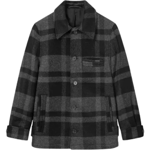 Reno Wool Check Jacket , male, Sizes: M - Wood Wood - Modalova