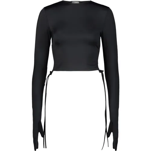 Cropped Lycra Styling Top with Zip , female, Sizes: M, L, S - Vetements - Modalova