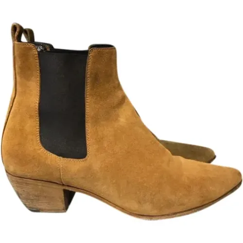 Pre-owned Suede boots , female, Sizes: 7 1/2 UK - Yves Saint Laurent Vintage - Modalova