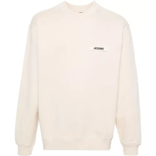 Sweatshirts,Beiger Pullover mit Logo-Applikation - Jacquemus - Modalova