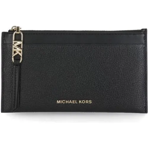 Schwarze Lederbrieftasche mit Reißverschluss - Michael Kors - Modalova