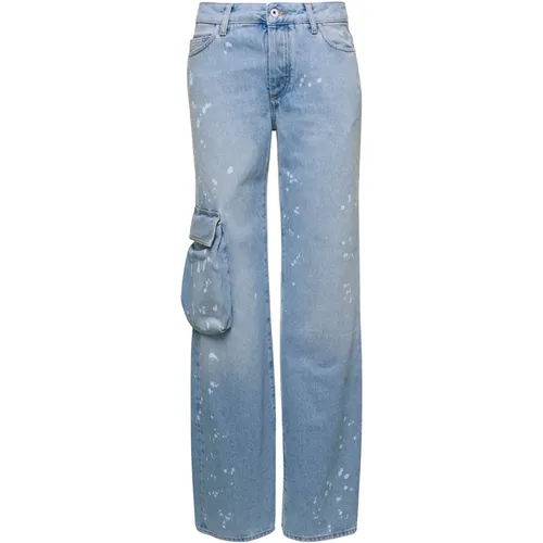 Wide Jeans , Damen, Größe: W25 - Off White - Modalova