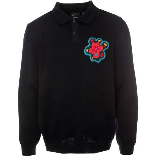 Floral Long Sleeve Polo Shirt , male, Sizes: L, XL - by Parra - Modalova