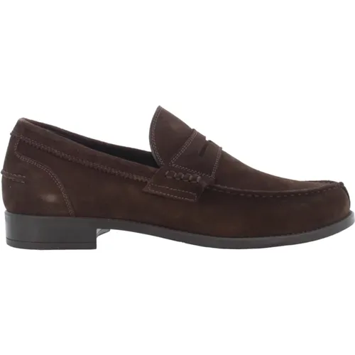 M18 Loafers in Nubuck Leather , male, Sizes: 9 UK, 8 UK, 7 UK - Antica Cuoieria - Modalova