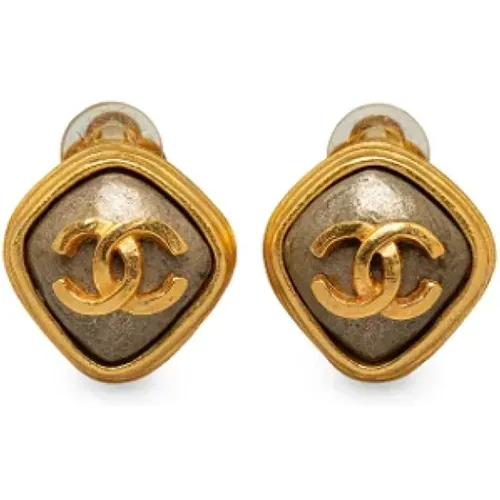 Pre-owned Gold earrings , female, Sizes: ONE SIZE - Chanel Vintage - Modalova