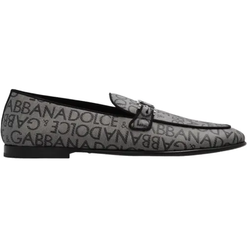 Loafers with monogram , male, Sizes: 7 UK, 8 1/2 UK, 7 1/2 UK, 6 UK, 10 UK, 6 1/2 UK, 9 UK - Dolce & Gabbana - Modalova