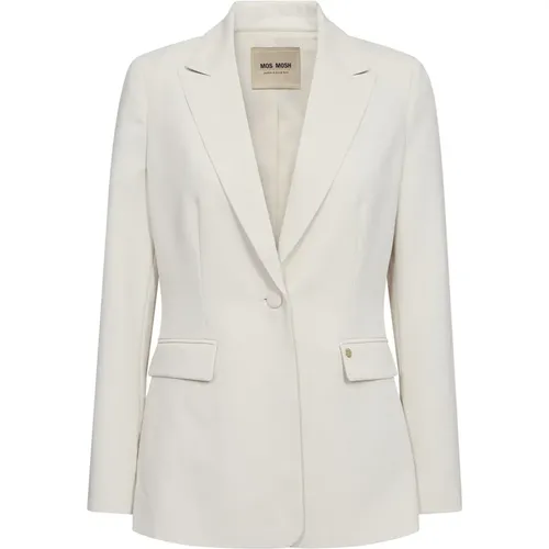 Elegant Mmleonora Miley Blazer Ecru , female, Sizes: L, S, XL, M, 2XL, XS - MOS MOSH - Modalova