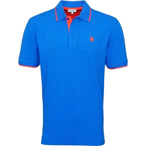 Stilvolles Poloshirt mit Kontraststreifen , Herren, Größe: XL - U.S. Polo Assn. - Modalova