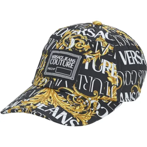 Barocco Baseball Cap Black All Over , unisex, Sizes: ONE SIZE - Versace Jeans Couture - Modalova