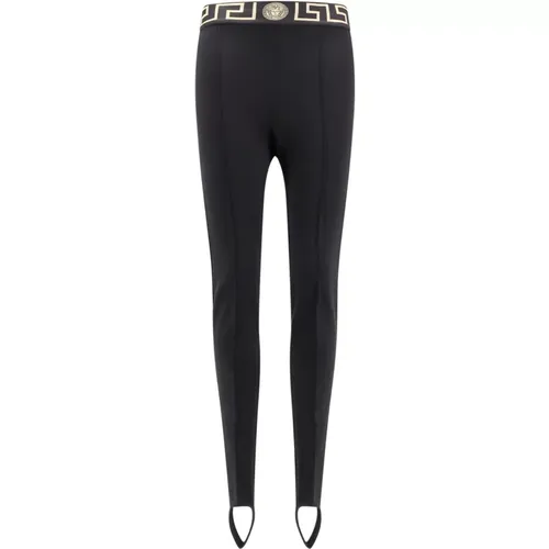 Schwarze Leggings mit Medusa-Motiv - Versace - Modalova