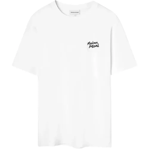 Weißes Logo-Print-Shirt - Maison Kitsuné - Modalova