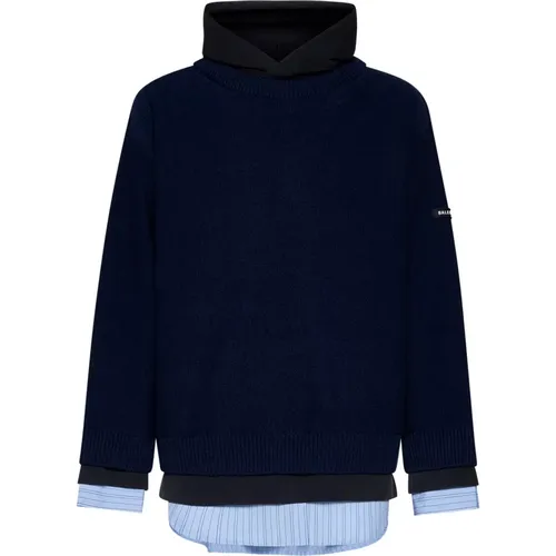 Sweaters with White/ Detail , male, Sizes: M - Balenciaga - Modalova