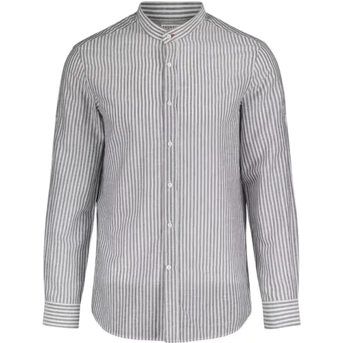 Long-Sleeve Striped Buttoned Shirt , male, Sizes: 2XL, M, XL, L - BRUNELLO CUCINELLI - Modalova