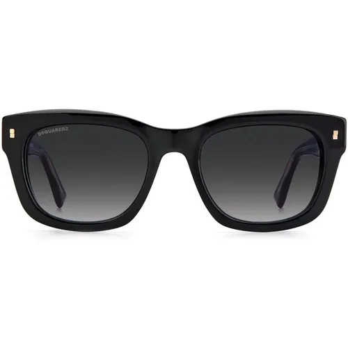 Schwarze/Grau getönte Sonnenbrille , Herren, Größe: 52 MM - Dsquared2 - Modalova