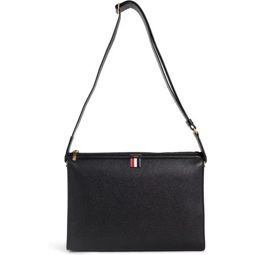 Crossbody Document Holder with Strap Detail , male, Sizes: ONE SIZE - Thom Browne - Modalova