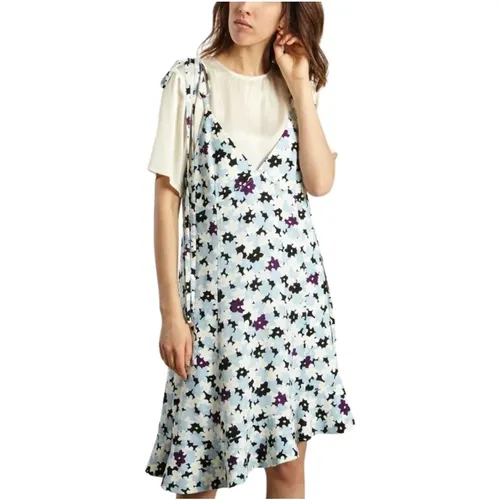 Floral Asymmetric Dress with Integrated T-Shirt , female, Sizes: M - Kenzo - Modalova