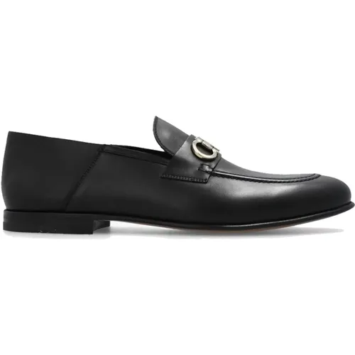 Schwarze Leder Loafer Schuhe Aw22 - Salvatore Ferragamo - Modalova