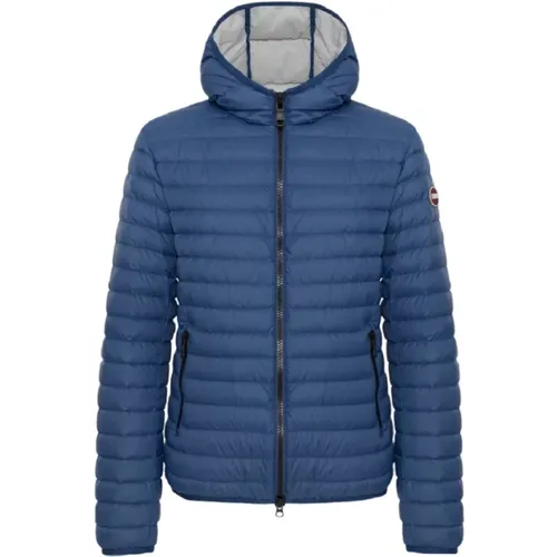 Blaue Kapuzensteppjacke Leichter Stil , Herren, Größe: 5XL - Colmar - Modalova