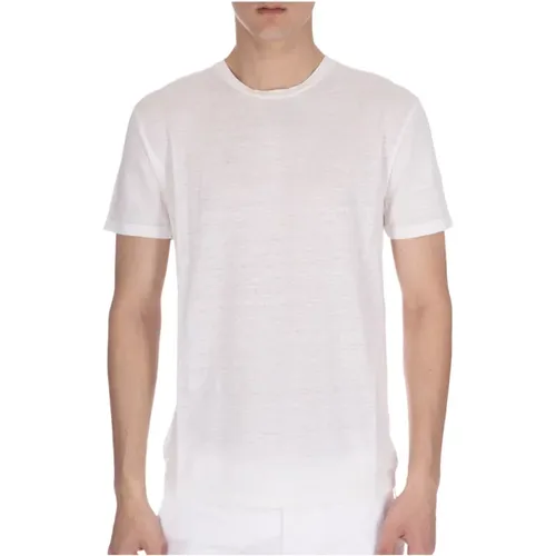 Linen Blend T-shirt Regular Fit , male, Sizes: M, S - Daniele Fiesoli - Modalova