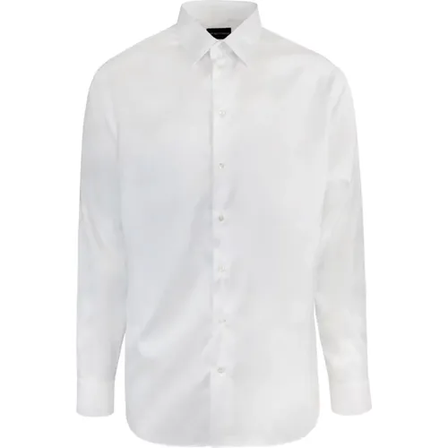 Stretch Cotton Shirt , male, Sizes: M, 2XL, 4XL, L, 3XL - Emporio Armani - Modalova