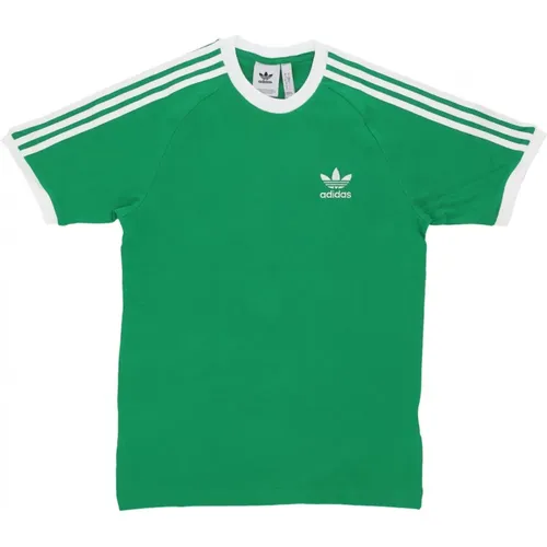 Grünes 3 Stripes Tee Streetwear , Herren, Größe: M - Adidas - Modalova