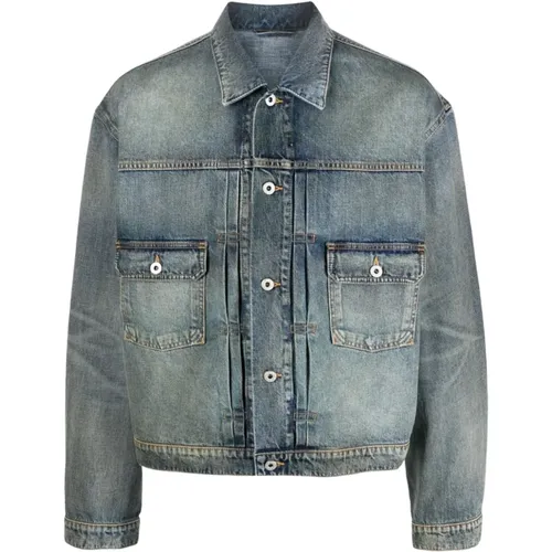 Panelled Button-Fastening Denim Jacket , male, Sizes: M, S - Kenzo - Modalova