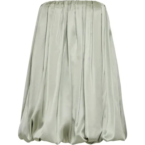 Green Satin Balloon Sleeveless Mini Dress , female, Sizes: M - MM6 Maison Margiela - Modalova