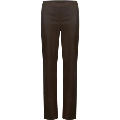 Lerleggins - Long leather leggings with flared l - Coster Copenhagen - Modalova