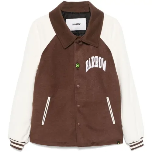 Twill Varsity Jacket with Logo , male, Sizes: S, L, M - Barrow - Modalova