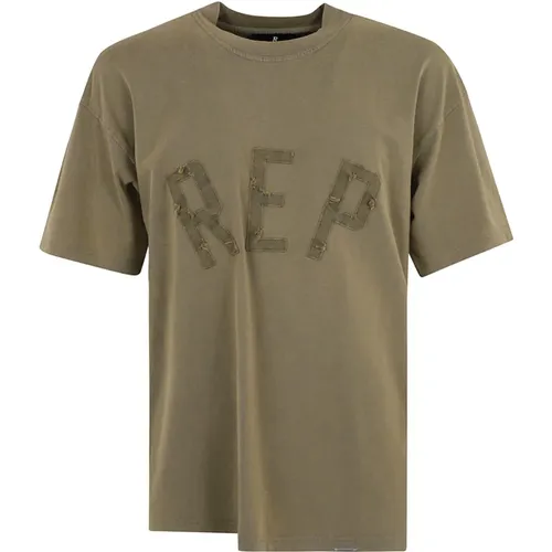 Fawn T-Shirt Mit Distressed Look Für Lässige Anlässe , Herren, Größe: XL - REPRESENT - Modalova