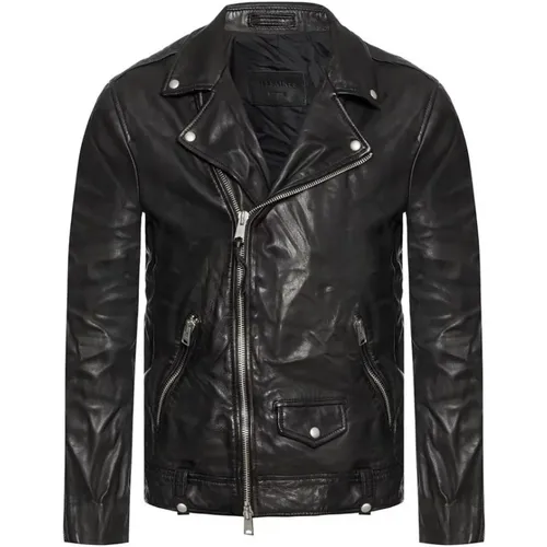 Milo Leather Biker Lederjacke , Herren, Größe: L - AllSaints - Modalova