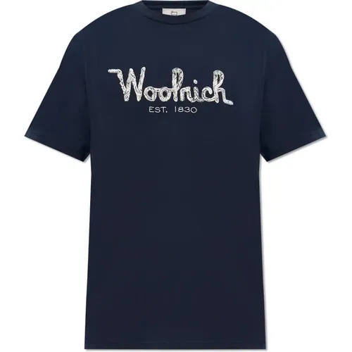 T-Shirt mit Logo , Herren, Größe: 2XL - Woolrich - Modalova
