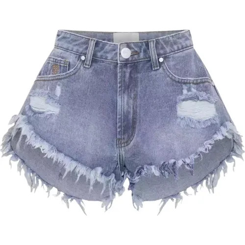 Denim Shorts mit Fransensaum - One Teaspoon - Modalova