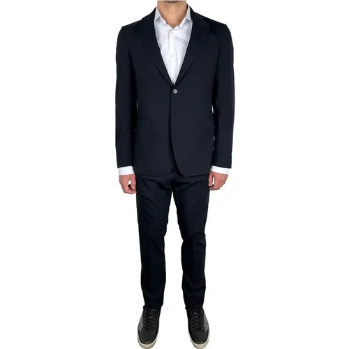 Elegant Italian Navy Suit , male, Sizes: S, 2XL, 3XL, XL, L - Aquascutum - Modalova