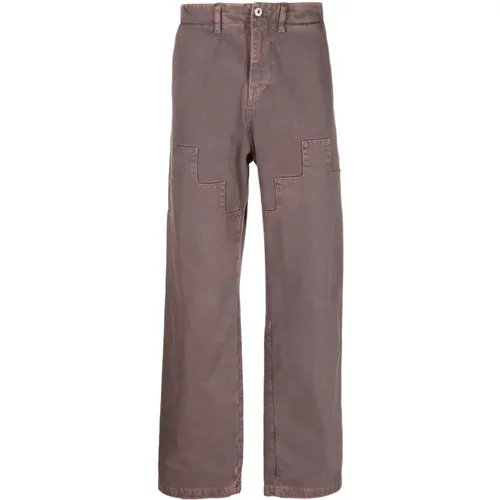 Men's Clothing Trousers Maroon Aw21 , male, Sizes: L, XL - Marcelo Burlon - Modalova