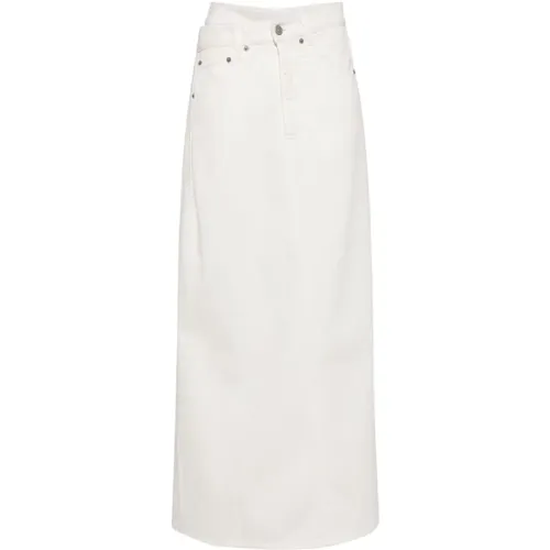 Denim Skirt Logo Patch , female, Sizes: XS, 2XS - MM6 Maison Margiela - Modalova