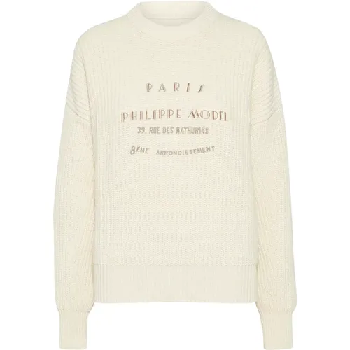 Vintage Woll Rundhals Pullover , Damen, Größe: S - Philippe Model - Modalova