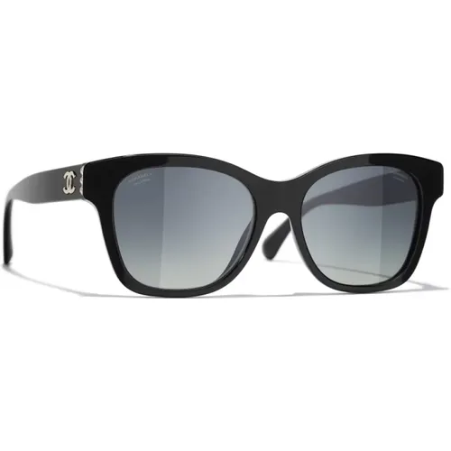 Iconic Sunglasses with Uniform Lenses , female, Sizes: 56 MM - Chanel - Modalova