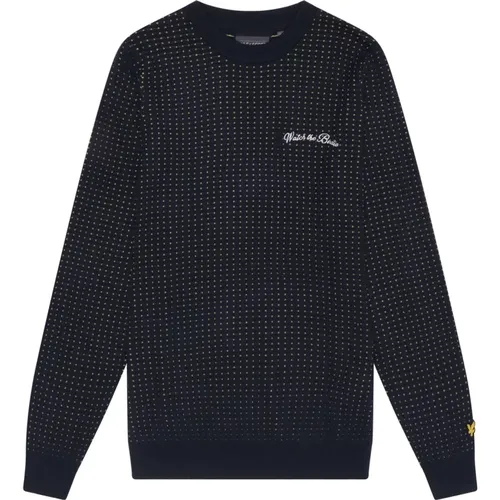 Grid Crew Neck Pullover , Herren, Größe: M - Lyle & Scott - Modalova