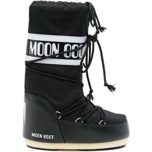 Ikono Schwarze Winterstiefel , Damen, Größe: 39 EU - moon boot - Modalova