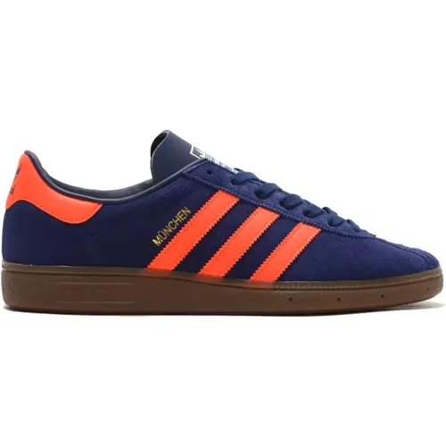 Munich Gy7400 Dunkelblau/Solar Rot/Gummi Sneakers , Herren, Größe: 46 2/3 EU - adidas Originals - Modalova