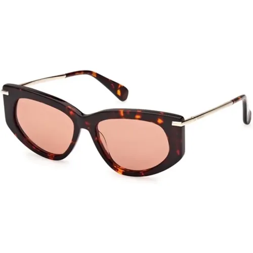 Lens Dark Havana Sunglasses , unisex, Sizes: 54 MM - Max Mara - Modalova