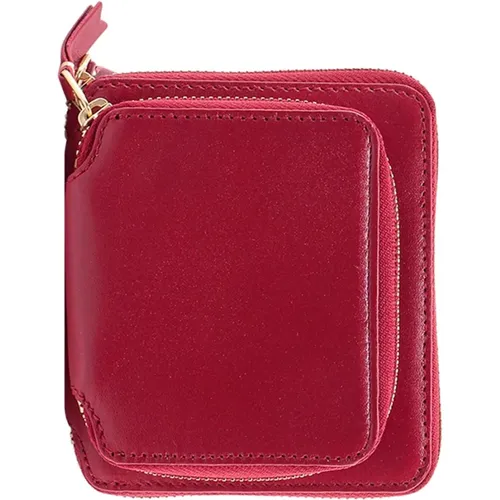 Rote Lederbrieftasche mit Münzfach , Herren, Größe: ONE Size - Comme des Garçons - Modalova