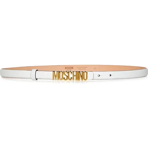 Leather Belt with Adjustable Closure , female, Sizes: L - Moschino - Modalova